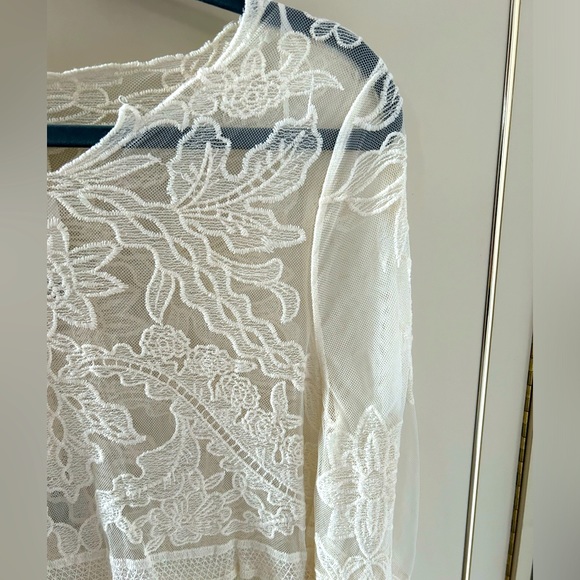 Sheer Lace Maxi Dress - great for layering or as beach wear - Picture 2 of 3